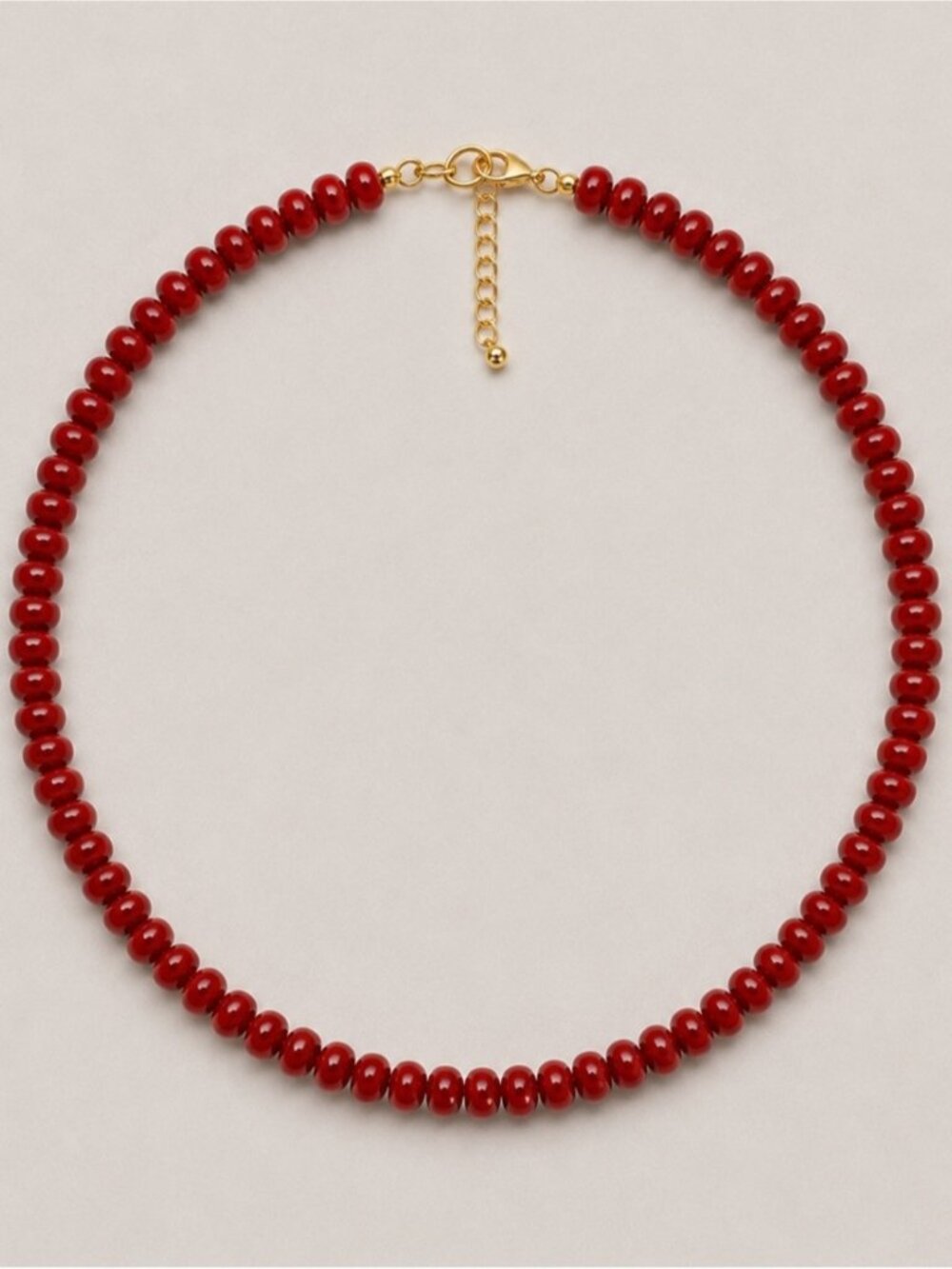 New! Coastal Red Glass Beaded Dopamine Necklace NWOT